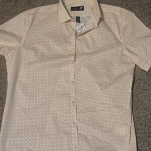 jf j.ferrar Men's Light Pink Patterned Shirt